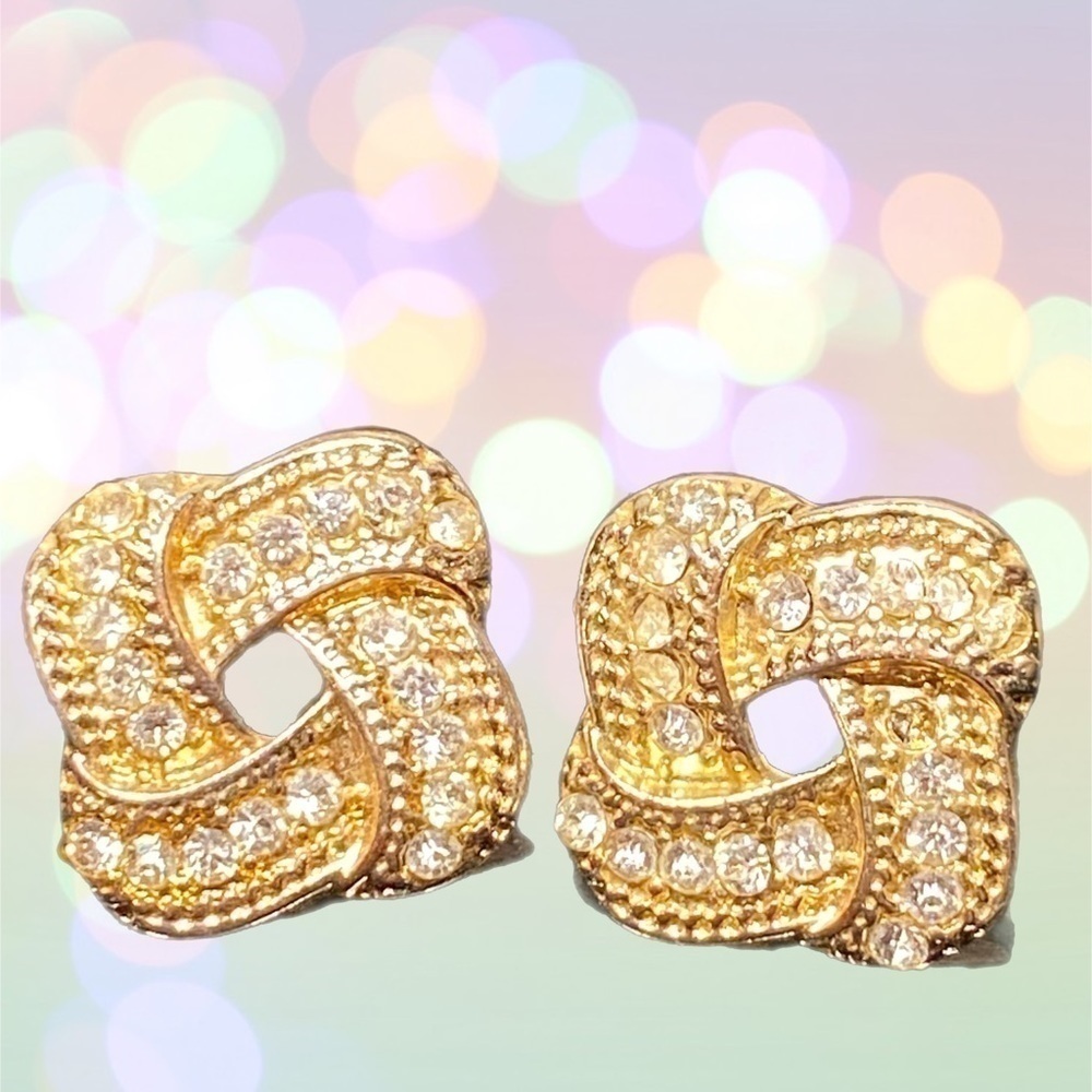 Rhinestone Knot Earrings